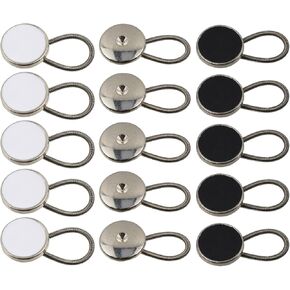 FarBoat 15 Pcs Elastic Collar Extenders Neck Button Extender for Women and Mens Dress Shirt(Black)