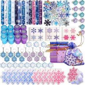Atonofun 146 Pcs Snowflake Frozen Party Favors, Goodie Bag Stuffers, Gift Bags Filler, Classroom Reward Prizes, Bulk Small Toy, Birthday Party Favors Supplies for Girls Kids