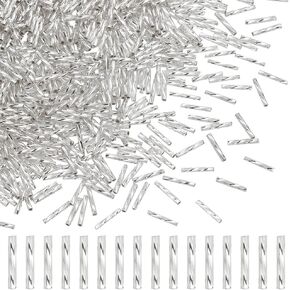 1000Pcs Twisted Bugle Beads 12mm Gold Tube Beads Glass Seed Spacer Beads Small Craft Beads for DIY Bracelet Necklaces Earring Jewelry Making Hole: 0.5mm