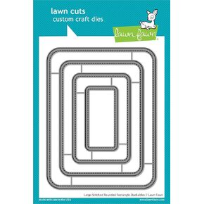 Lawn Fawn LF3518 Large Stitched Rounded Rectangle Stackables Dies