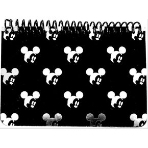 Disney Mickey Mouse Black Spiral Autograph Book - Silver (SMALLHEAD)
