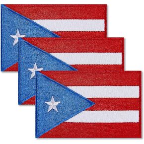 ZXvZYT 3 Pack Puerto Rico Flag Embroidered Patches Puerto Rican Flags Military Emblem Patch for Clothes Hat Backpacks Decorations