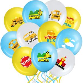 40 Pieces Back To School Party Decorations Balloons Yellow Bus Latex Balloon Welcome First Day of School Balloons For Kids Birthday Party Supplies(School Bus Style)