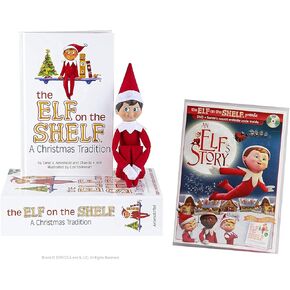 elf on the Shelf Blue Eyed Boy مع مكافأة "قصة قزم" DVD - مباشرة من القطب الشمالي في صندوق الهدايا الرسمي محدود الإصدار