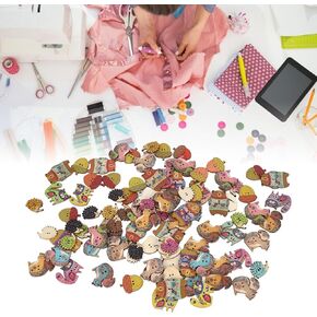 Retro Animal Wood Buttons, Assorted Colors, 1.2in Craft Buttons for Sewing DIY Decoration Cute Buttons Wood Buttons Animal Buttons Craft Buttons Wooden Buttons DIY Buttons