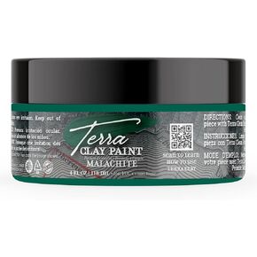 Dixie Belle Terra Clay Paint | Malachite (4oz) | Gemstone Green Water-Based Terra Artisan Clay Paint for DIY | Paint for Wood, Canvas, Tile, Fabric, Home