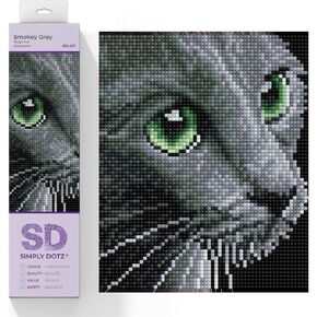 Diamond Dotz Kits - Smokey Grey, Full Drill, Round Dotz, Cat Diamond Painting Kits, Cat Diamond Art, Diamond Art Cat, Diamond Painting Cat, Diamond Painting Kits Cats, 8.1"x10"