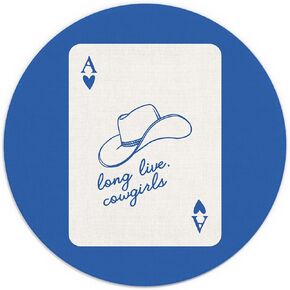 Pink Preppy Mouse Pad, Lucky Girl Poker Inspirational Mouse Pad, Girly Mouse Pad, Pink Office Desk Accessories, Small Round Mouse Pads for Desk, 7.9x7.9 Inches Ty-047