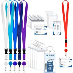 OTYMIOW 6 Sets Cruise Lanyards for Cruise Ship Cards, Retractable Cruise Card Holder Badge Reels Waterproof Lanyard Detachable Buckle for Cruise Lanyard with Card Holder Name Tag Holder for Cruise