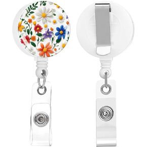2 Pack Retractable Badge Holders Cute Badge Reel Badge Clip ID Card Holders for Student Office Worker Doctor Nurse Teacher (cute baseball)