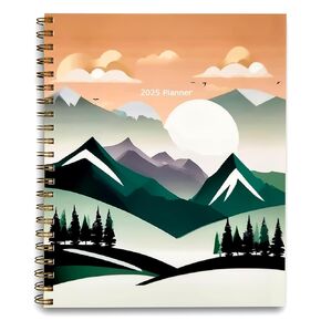 2025 Weekly and Monthly Planner Calendar, January - December, 12 Month with Tabs & Pocket, Thick Premium Paper and Sturdy Cover, Bill Tracker, Large 8.5" x 11", Twin-Wire Binding, Mountain Picture