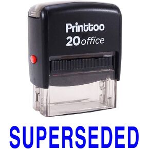 Printtoo Custom Stamp SUPERSEDED Self Inking Rubber Stamp Office Stationary-Red
