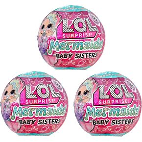 LOL Surprise Mermaids Baby Sisters 3 Pack with Color Change Tail, 8 Dolls to Collect, Fashion Accessories, Great Gift for Kids Ages 4+