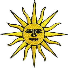 Sun of May patch, Argentina flag patch Embroidered Iron on Sew on Patch Badge for Clothes etc. 7 cm