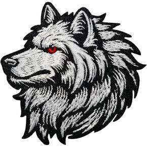 Direwolf Patch – 3 inches, Cool Colorful Noble Snow Dire Wolf Patch – Embroidered Iron On/Sew On Patches