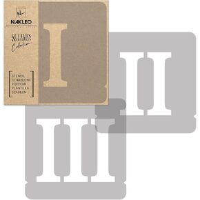 NAKLEO 12 Pcs Numbers and Symbols 9.8 Inch, Roman Plastic Stencils for Crafts Reusable, 12 Sheets of Stencils for Painting, Template Art, Wall, Wood, Fabric