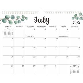 Wall Calendar 2025-2026 Monthly Calendar for Wall 18 Months from July 2025 to Dec 2026, Horizonal Greenery Desktop Calendar, 11.5" X 15"