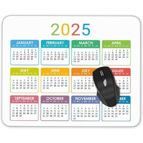 Calendar Mouse pad Gaming Mouse pad Mousepad Nonslip Rubber Backing (2025 Year Calendar White)