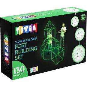 Tytan TILES Glow in The Dark Fort 130-Piece Building Set, Fort Sticks, Ball Connectors, Creative Indoor & Outdoor Play, Shape & Pattern Recognition, Hand-Eye Coordination, Carrying Bag, Ages 4 and Up