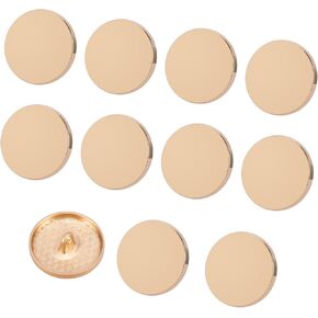 ZENGLU 10 pcs 20mm Hand-Stitched Gold Coloured Metal Buttons Gold Coloured Additional Buttons Suitable for Suits, Jackets, Coats, Shirts and Jeans (Sewn Matte Gold 20mm)