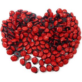 Honbay 200PCS Plastic Mini Ladybug Buttons Garden Insect Design Sewing Craft Buttons Embellishments for Scrapbooking Clothing DIY Craft and Other Projects