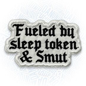 Fueled by Sleep Token and Smut Patch 3" Bookish Reading Embroidered Patch Dark Romance Book Lover Patch Iron On Embroidery Patch for Jackets, Backpack, Hat, Uniform DIY Sew On Patch Gifts 3 Inches
