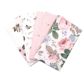 RayLineDo4PCS 48cmX48cm Flower Pattern Patchwork Fabric Bundle Squares Quilting Scrapbooking Sewing Art Craft Beds Curtains Pillows Pajamas Making Fabric