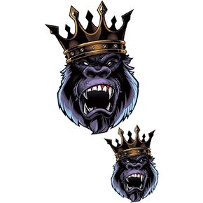 2 Pcs Animal Trendy Heat Print Iron on Deals for Clothing Design Royal King Kong Iron on Patches for T-Shirt Hoodie Pillow Iron on Thermal Transfer(B-S)