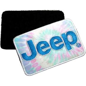 Jeep Tie Dyed Text Logo Iron-on, Heat Seal, Stitch-on Embroidered Patch Tie Dye