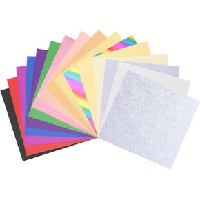 MECCANIXITY 50 Pack Toner Reactive Foil,Deco Foil Transfer Sheets 8.5"x11" A4 Hot Foil Paper for Laser Printer Scrapbooking Heat Transfer DIY Craft,Colorful