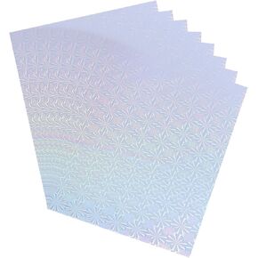MECCANIXITY 100 Pack Toner Reactive Foil,Deco Foil Transfer Sheets 8.5"x11" A4 Hot Foil Paper for Laser Printer Scrapbooking Heat Transfer DIY Craft,Silver Snowflake