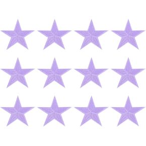 uxcell 12Pcs Iron on Star Patches, Sew on Star Embroidered Patches, Decorative Repair Patch Applique for DIY Crafts Backpacks Bags Hats Clothes, 82mm Blue
