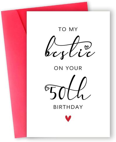 Bestie 50th Birthday Card, 50th Birthday Card for Her Women Best Friend, 50th Birthday Gifts for Sister Female Friend, To My Bestie On Your 50th Birthday in Saudi Arabia