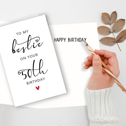 Bestie 50th Birthday Card, 50th Birthday Card for Her Women Best Friend, 50th Birthday Gifts for Sister Female Friend, To My Bestie On Your 50th Birthday in Saudi Arabia