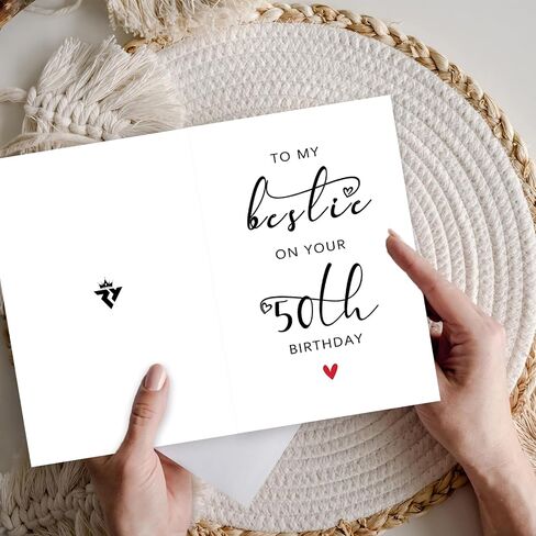 Bestie 50th Birthday Card, 50th Birthday Card for Her Women Best Friend, 50th Birthday Gifts for Sister Female Friend, To My Bestie On Your 50th Birthday in Saudi Arabia