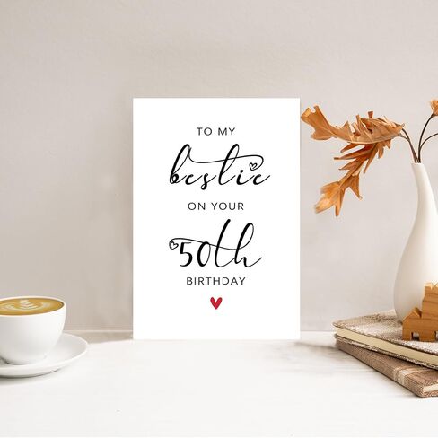 Bestie 50th Birthday Card, 50th Birthday Card for Her Women Best Friend, 50th Birthday Gifts for Sister Female Friend, To My Bestie On Your 50th Birthday in Saudi Arabia