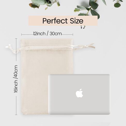 Meowoo 12PCS Big Organza Bags, 12x16in Big Mesh Bags Drawstring, Mesh Gift Bags Drawstring for Shoes, gift bags, home storage, Christmas, gardening, dolls(mixedcolor) in Saudi Arabia