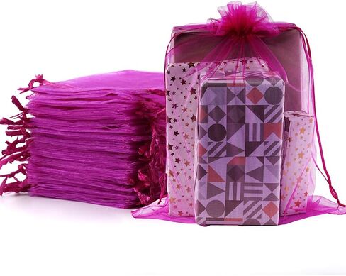 Meowoo 12PCS Big Organza Bags, 12x16in Big Mesh Bags Drawstring, Mesh Gift Bags Drawstring for Shoes, gift bags, home storage, Christmas, gardening, dolls(mixedcolor) in Saudi Arabia