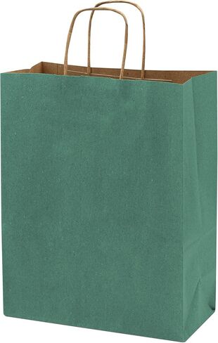 Prime Line Packaging Mini Green Hift Facs with Handles ، Holidays ، Hands ، Wedding Favor ، Movelies ، Retail ، Boutiques ، Thorping ، Bulk ، 6x3x9 100 Pack in Kuwait