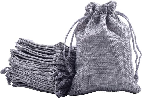Sansam 24pcs Mixed Drawstring Burlap Gift Bags, 5.2x7.2 Inch Lining Burlap Sacks For Jewellery Packaging, Herb, Spices, Medium Size Jute Treat Bags for Christmas, Wedding, Party,Household Storage in Saudi Arabia
