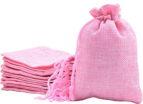 Sansam 24pcs Mixed Drawstring Burlap Gift Bags, 5.2x7.2 Inch Lining Burlap Sacks For Jewellery Packaging, Herb, Spices, Medium Size Jute Treat Bags for Christmas, Wedding, Party,Household Storage in Saudi Arabia