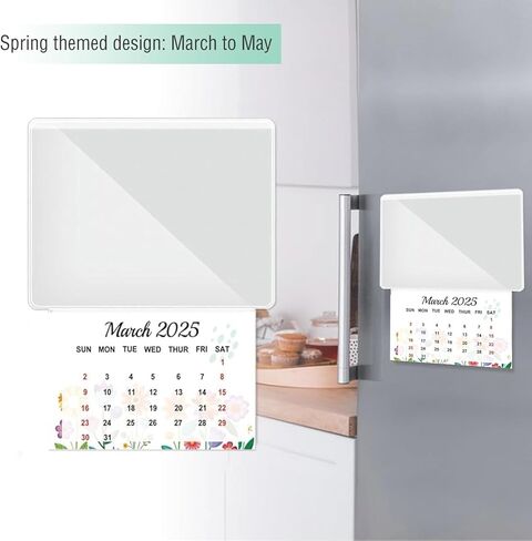 2025 Calendar Card with Pocket Holders Stickers Hanging Mini Calendar Card Pocket Label 2-in-1 Set Car Calendar for Auto Truck Laptop Fridge Home Office 2pcs in Saudi Arabia