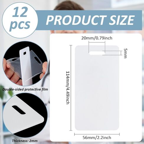 Benecreat 12pcs أبيض Buddy Acrylic Badge ، 4.49x2.2 بوصة DIY شارة Buddy Buddy Budge Barge Barning للممرضة ، المعلم ، تقنية المختبر ، موظف الاستقبال ، الفتحة: 0.78x0.2 بوصة in Saudi Arabia