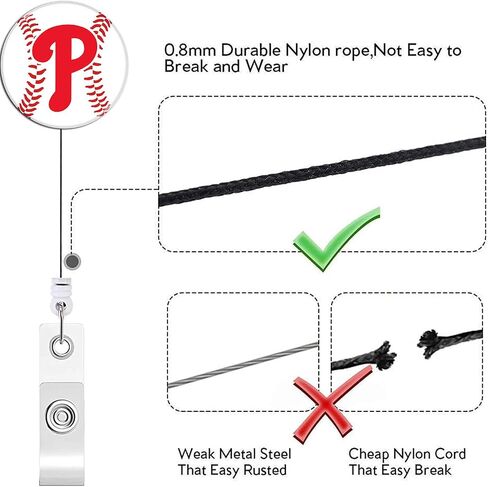 Retractable Badge Holder for Phillies with ID Clip for Healthcare Workers, Teachers, Office Staff, White in Kuwait