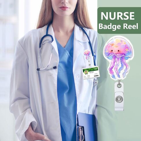 Badge Reel Holder Retractable with ID Clip for Nurse Nursing Name Tag Card, Neuro Badge Holder Alligator Clip for Medical Assistant Nursing Student Doctor Office in Saudi Arabia
