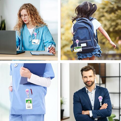 Badge Reel Holder Retractable with ID Clip for Nurse Nursing Name Tag Card, Neuro Badge Holder Alligator Clip for Medical Assistant Nursing Student Doctor Office in Saudi Arabia