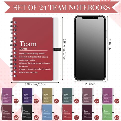 FullHawl 24 PCS Team Gift Bulk للموظف A6 Notebook Notebook Journal Notepad Bulk Gulk Higds for Nurse Teacher Coworker ، 100 صفحة/50 ورقة (لون أسود) in Kuwait