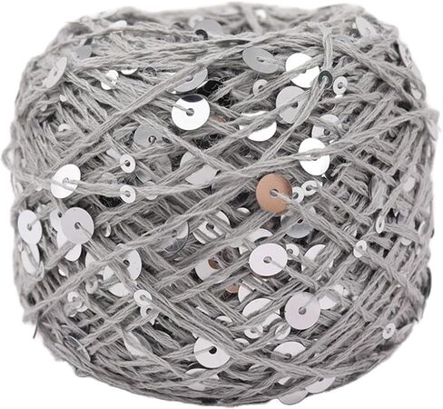 Shimmering Sequin Cotton Yarn 153yard Sparkling Thread Crochet Strings for Headband Beanie Knitting Sweater Weaving DIY Stitch Winter Accessories Rag Doll (Pink) in Saudi Arabia