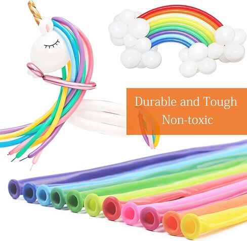 Latex Twisting Balloons, 260Q Animal Magic Long Balloons Assorted Color with Pump for Animal Shape Party, Clowns, Wedding Decoration Party Supplies (100 Pack) in Kuwait