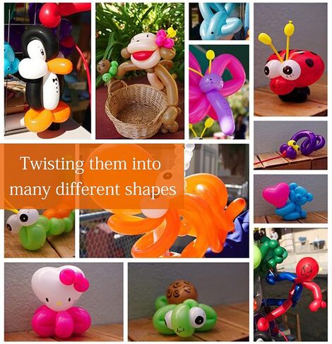 Latex Twisting Balloons, 260Q Animal Magic Long Balloons Assorted Color with Pump for Animal Shape Party, Clowns, Wedding Decoration Party Supplies (100 Pack) in Kuwait